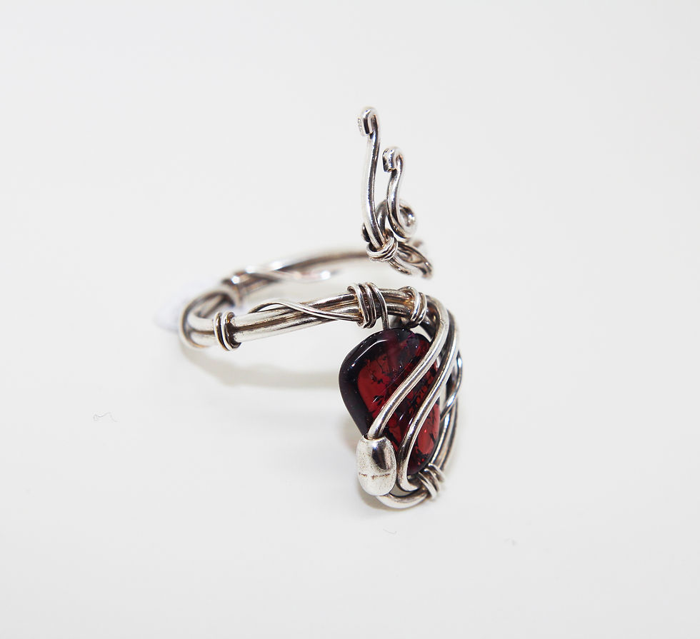 Thumbnail: Garnet Sterling Silver Ring "Future"