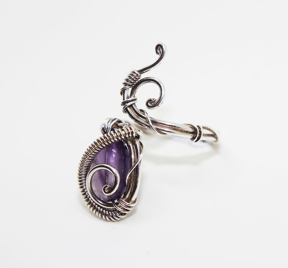 Thumbnail: Amethyst Sterling Silver Ring "Symphony"