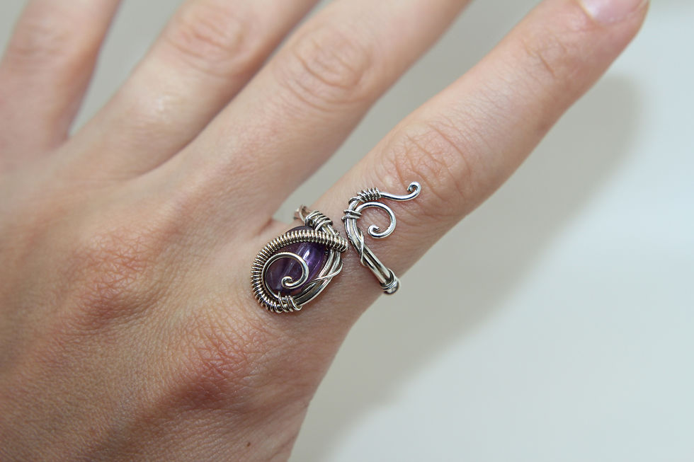 Thumbnail: Amethyst Sterling Silver Ring "Symphony"