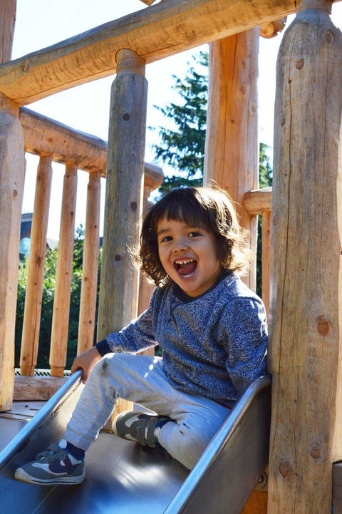 Play hut tower, slide, Tribal Council Climber, Cowichan Climber, Rope climbers