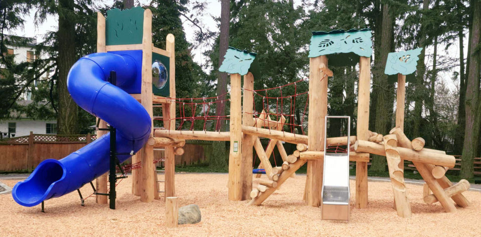 Play towers, natural log playgrounds