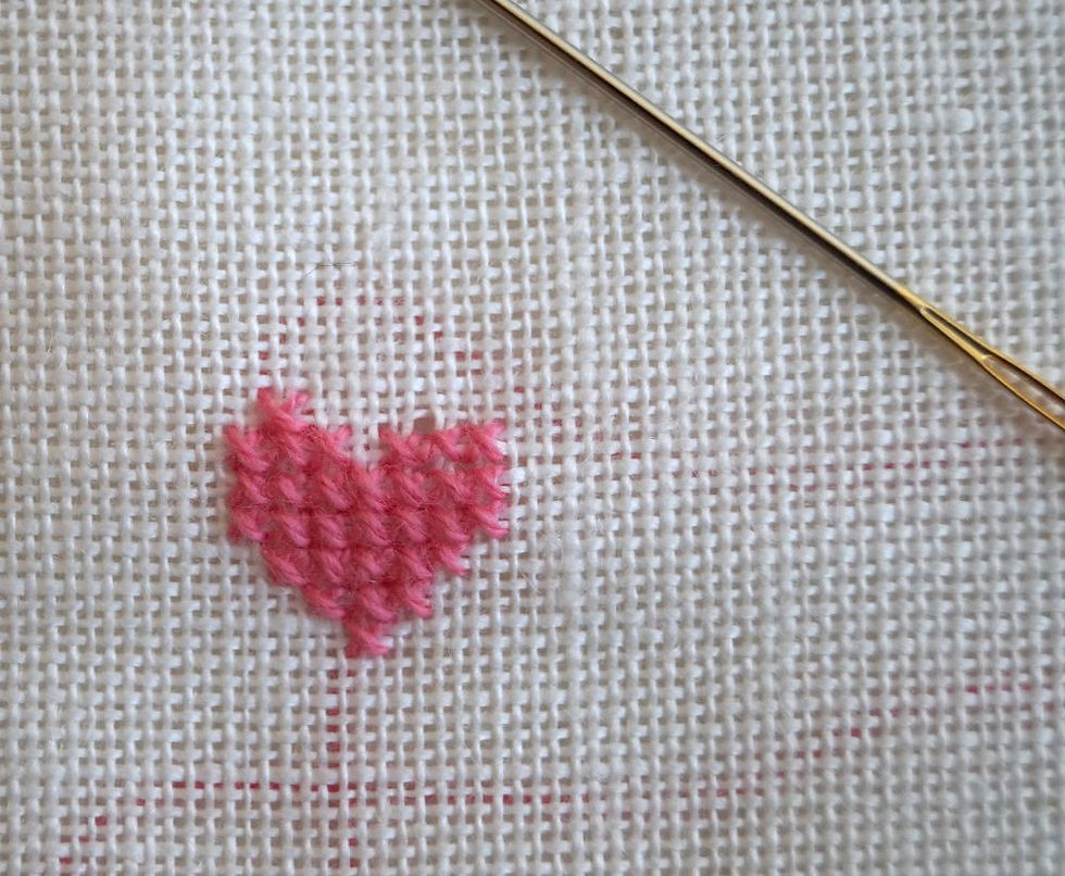 Anleitung für ein einfaches Herz in Kreuzstich
