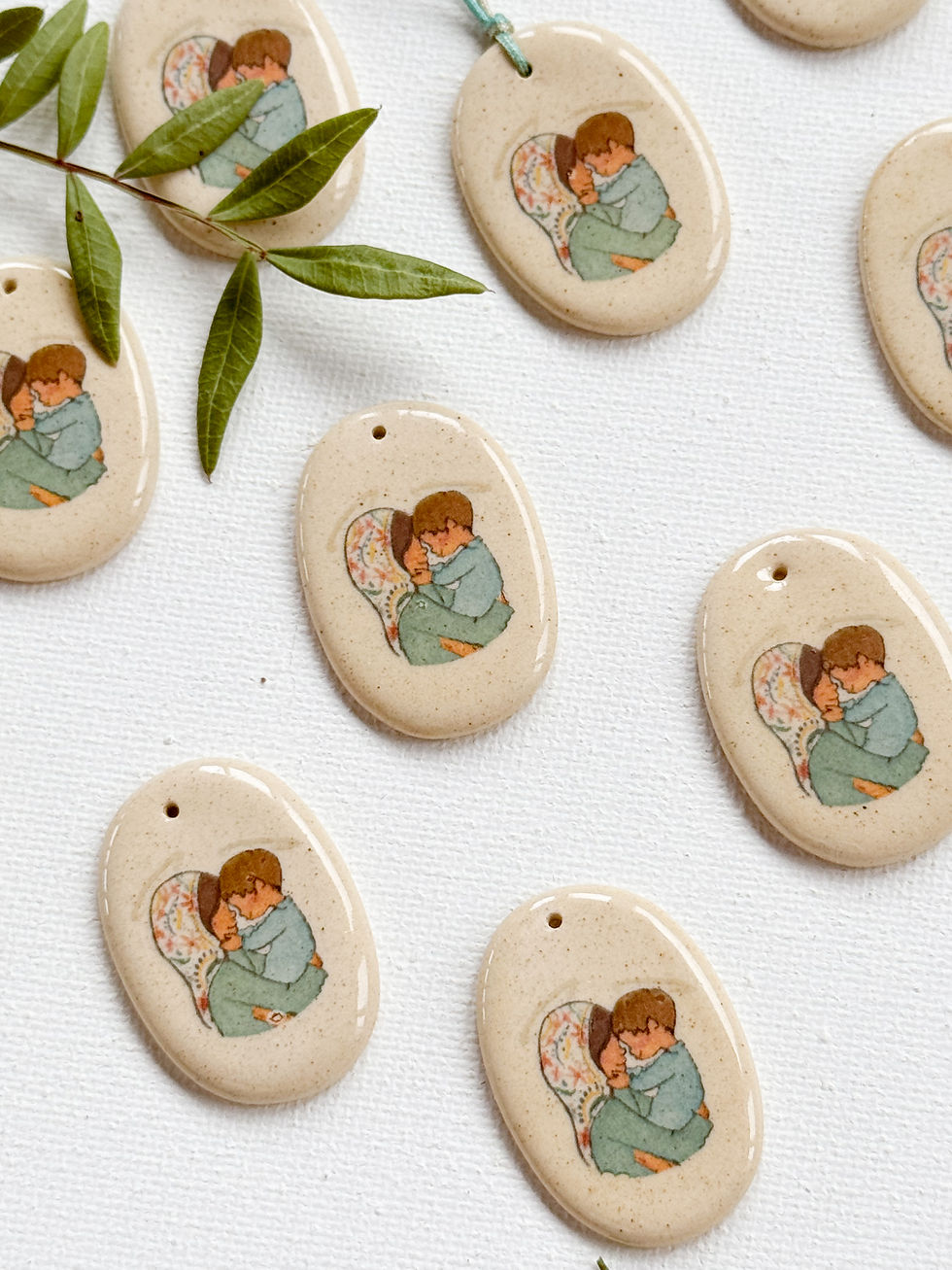 Miniatura: Cadena Virgen niña Cerámica - Ovalada