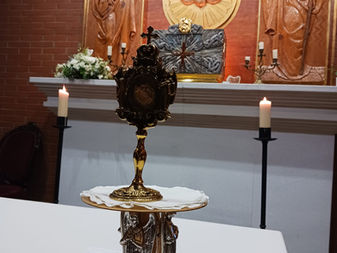 Veneración de la reliquia de San Juan Pablo II