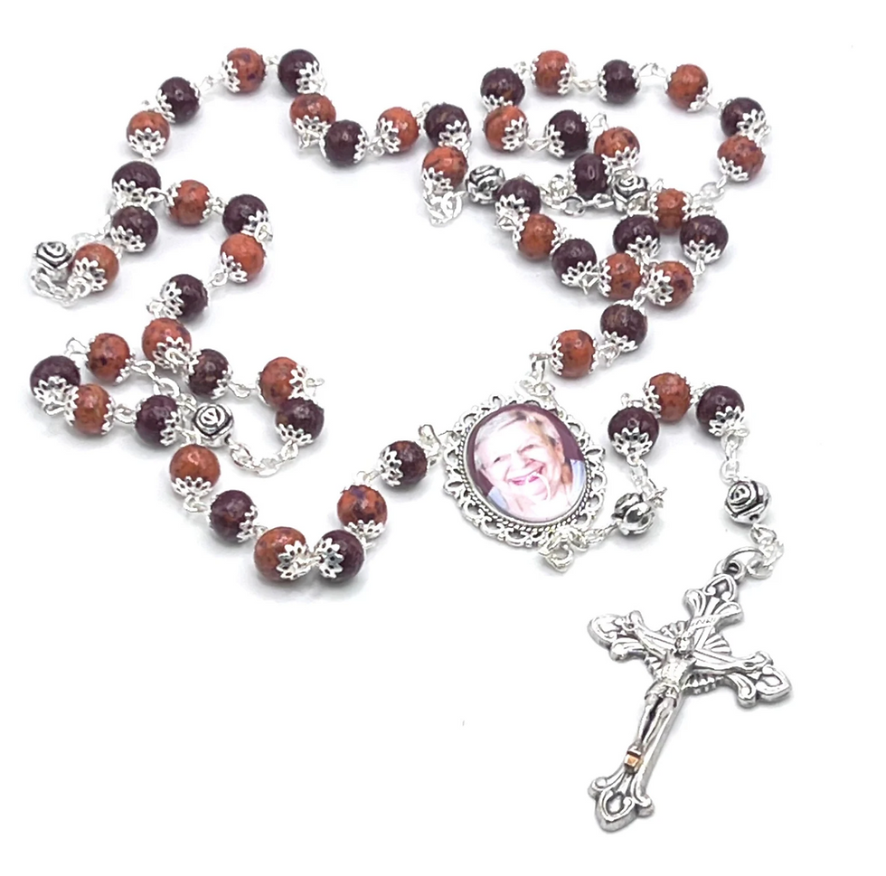 Thumbnail: Multi Colored Rosary made using YOUR dried flowers
