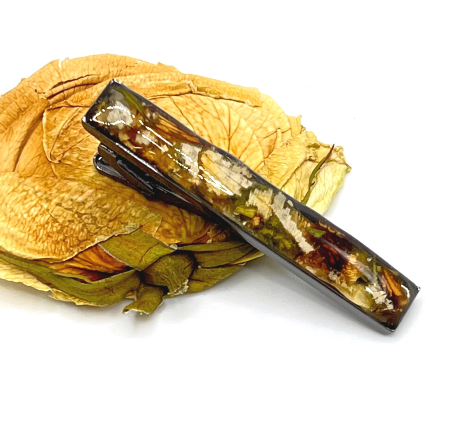 Tie Bar Clip MadeUsing YOUR Dried Flower Petals