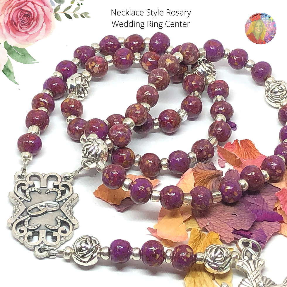 Thumbnail: Wedding Chain Link Style Rosary Made Using YOUR Dried Flower Petals
