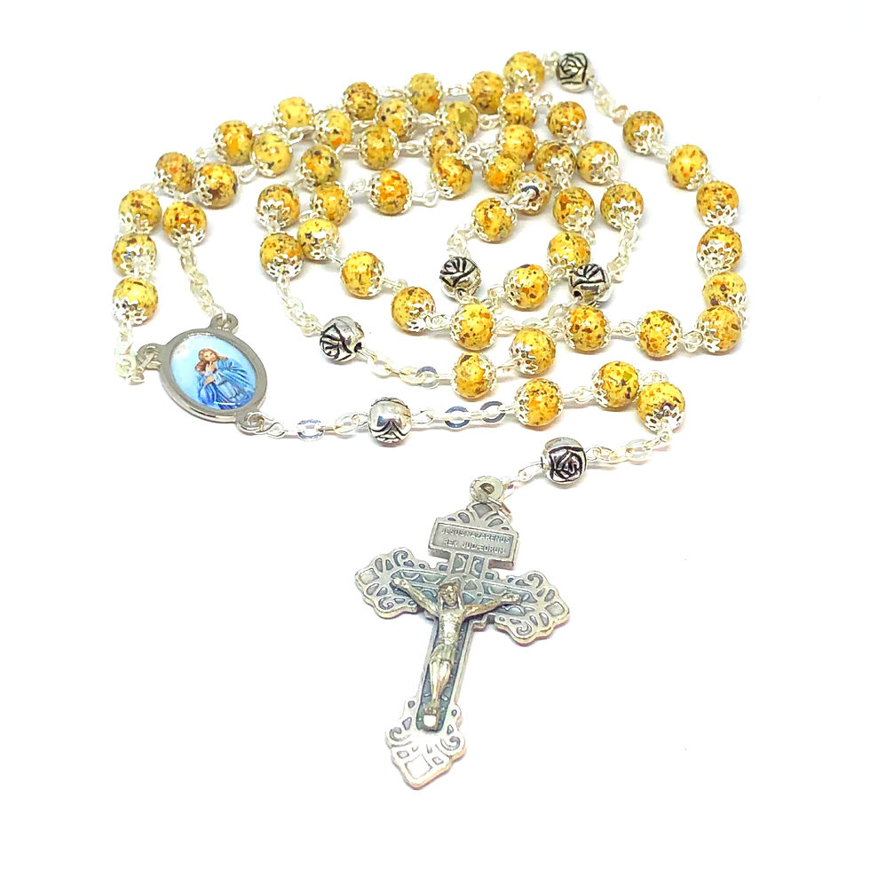 Thumbnail: Welcome Home Memorial Chain LInk Rosary Made Using YOUR dried Flower Petals