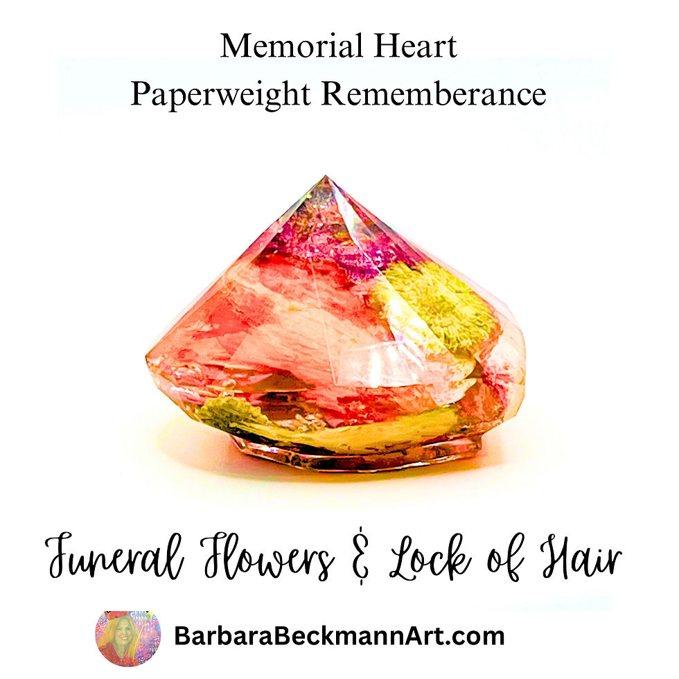 Thumbnail: Heart Paperweight Made Using YOUR treasured items, dried flowers or cremation as