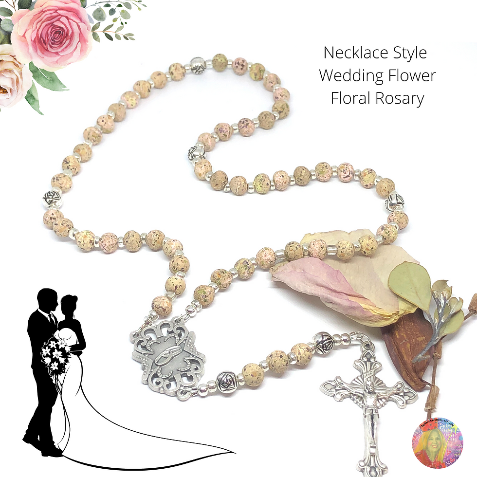 Thumbnail: Necklace Style Floral Bead Rosary