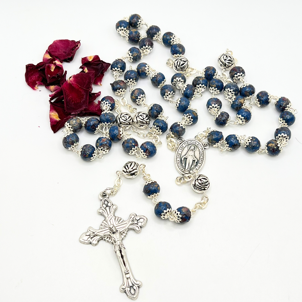 Thumbnail: Rosary Made Using Your Dried Flowers, Funeral Flowers, Wedding Flowers, Baby's 