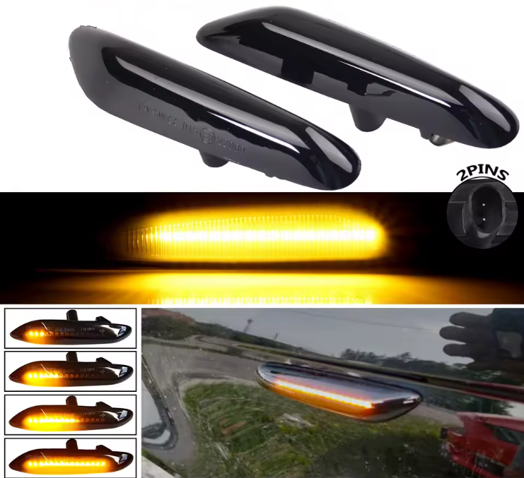 Миниатюра: Динамични (бягащи) LED мигачи за калници BMW