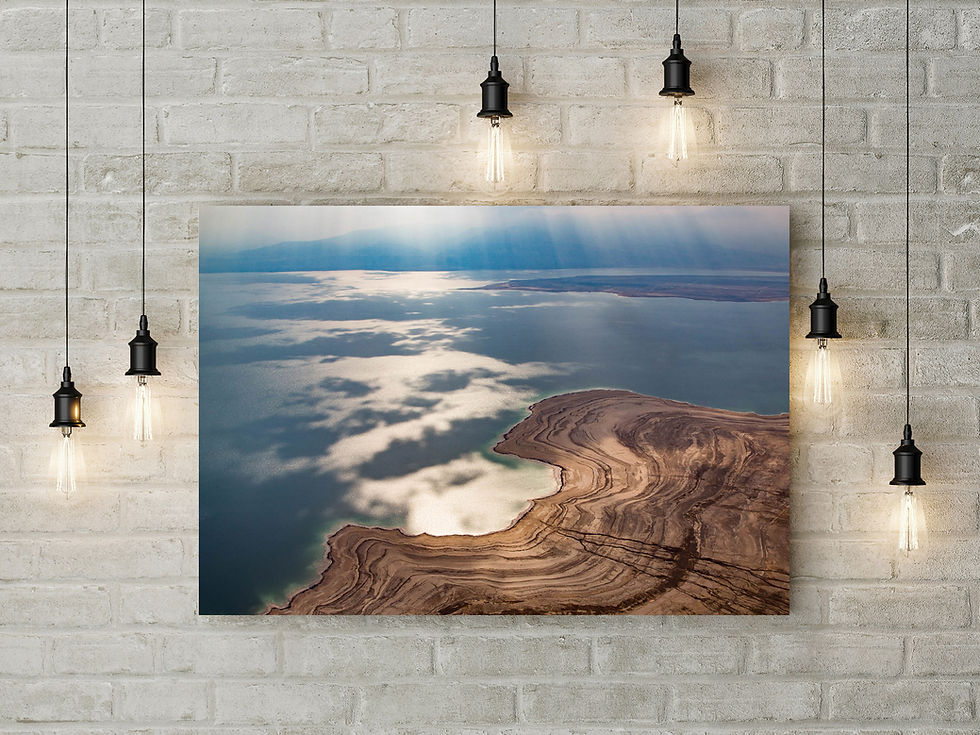 Thumbnail: Aerial view of Dead Sea waters reflecting clouds