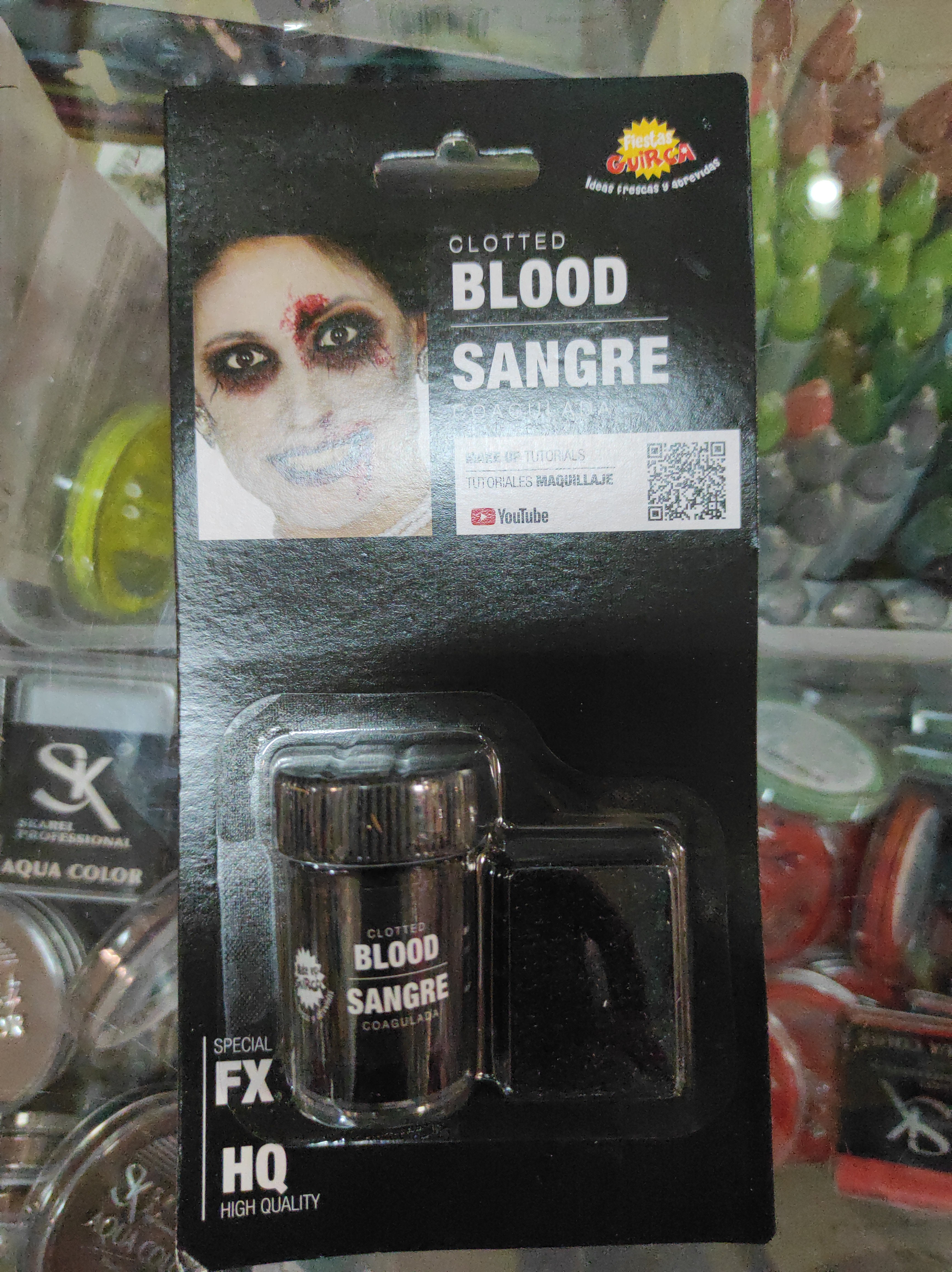 Sangre coagulada con esponja porosa