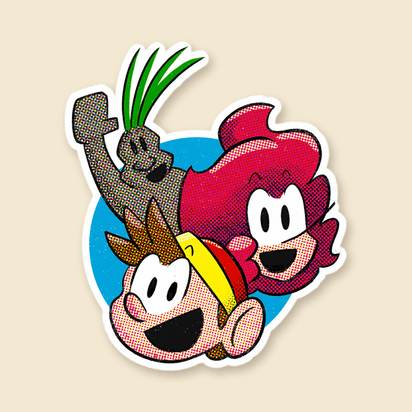 A rotating gif gallery of the stickers available from the Real Heroes store.