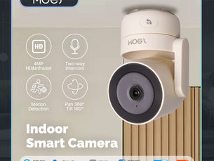 The Price is Right MOESTuya WiFi Smart Home Security Camera, Indoor Pan/Tilt 4MP HD, Night Vision, Motion Sound Detection, Panoramic Patrol Monitor