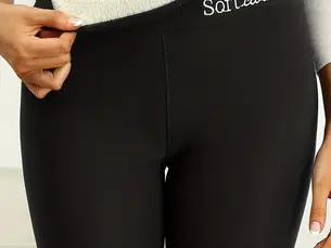 Killer Deals Super Warm Winter Leatherlabel Leggings Of Women Skinny Stretch High Waist Prevent Cold Leggings Casual Classic Pants - Hot Price $101.87