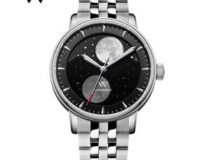 Unbeatable Discounts WM Watch Welly Merck Automatic Mechanical Watches Men Lunar Moon Phase Sapphire Waterproof Man Luminous Twin Moons Watch WM142