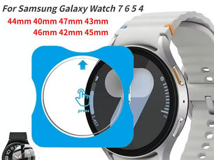 Best Deals Before They Disappear! Tempered Glass Film For Samsung Galaxy Watch 7 6 5 4 44mm 40mm 5 pro 45mm/6 Classic 47mm 43mm One-Click Install Protective shell - Price $23.00