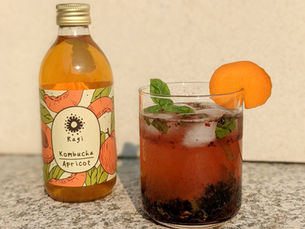Blackberry, Basil and Apricot Kombucha Mocktail Recipe