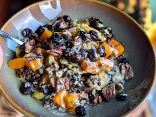 Warm Quinoa and Lentil Tempeh Autumn Salad