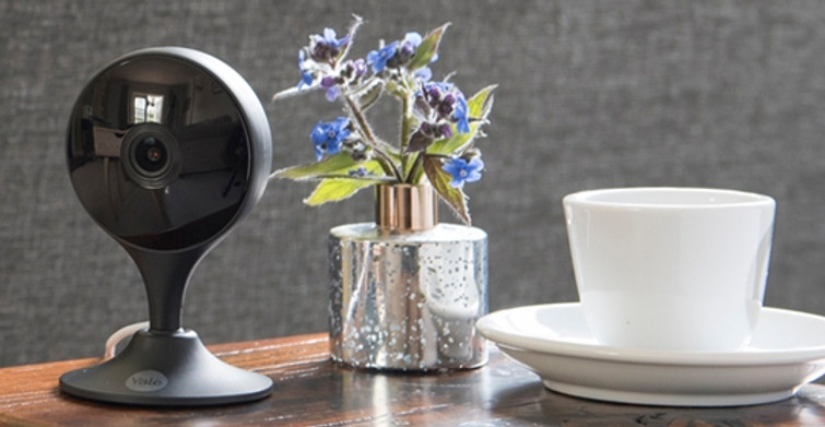 Image showing the Yale indoor smart camera on a table top