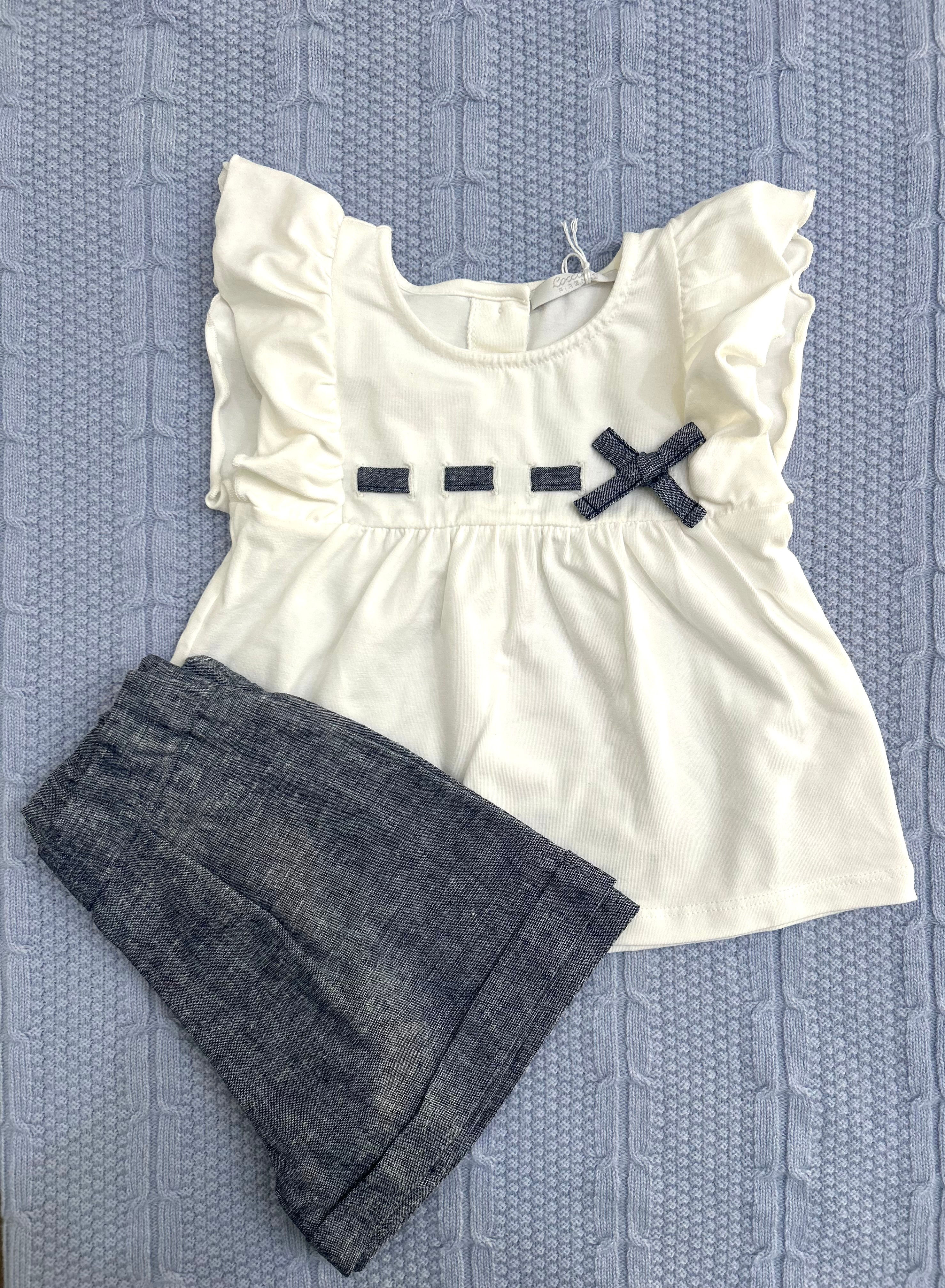 Top fiocco blu