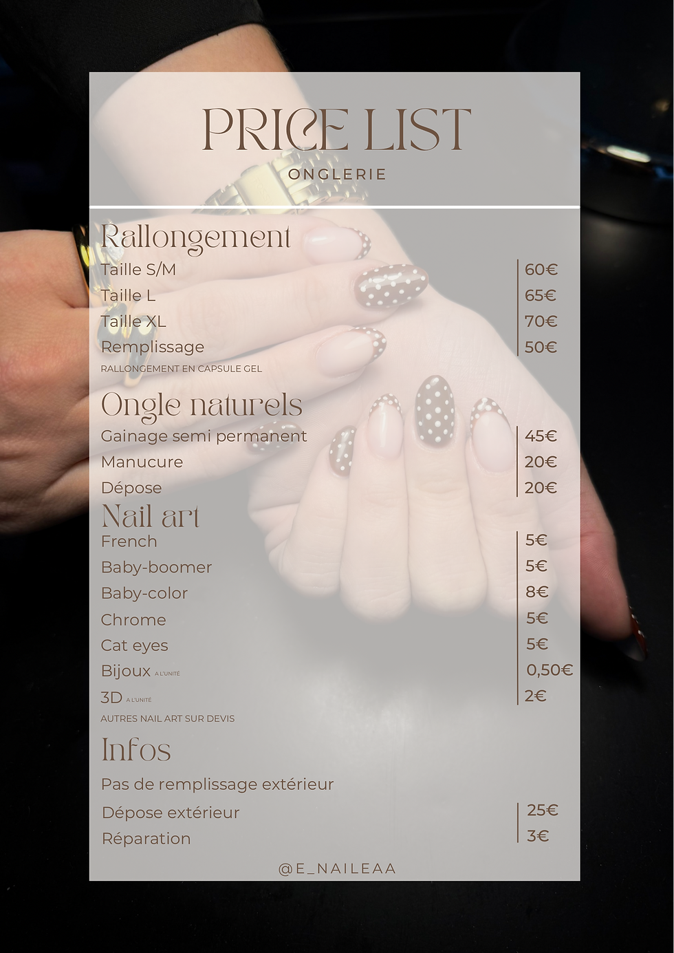 Brown Simple Price List Beauty & Spa Poster.png
