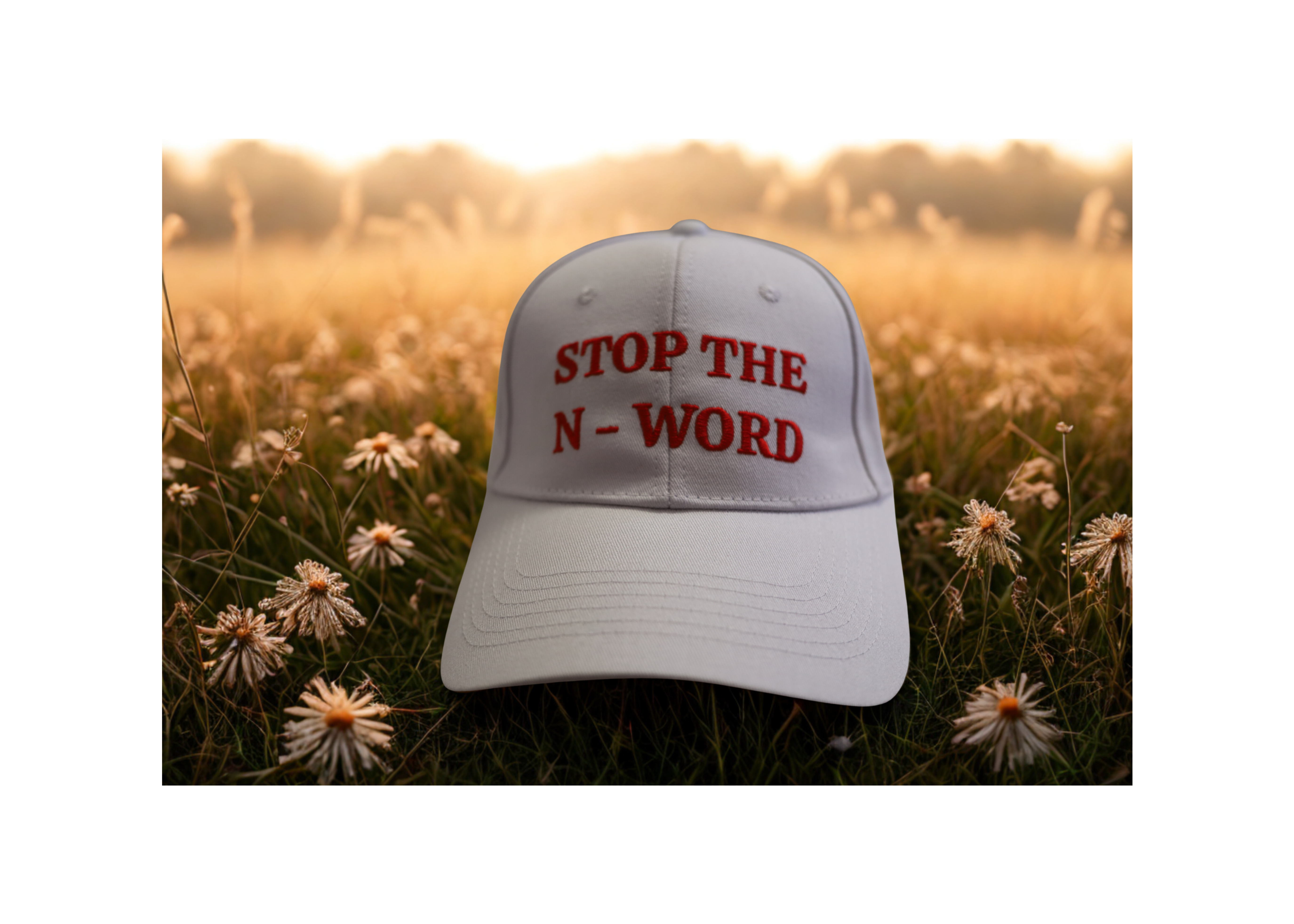 Hat - White with Red Letters