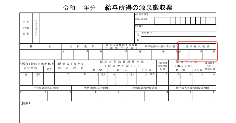 源泉徴収税額