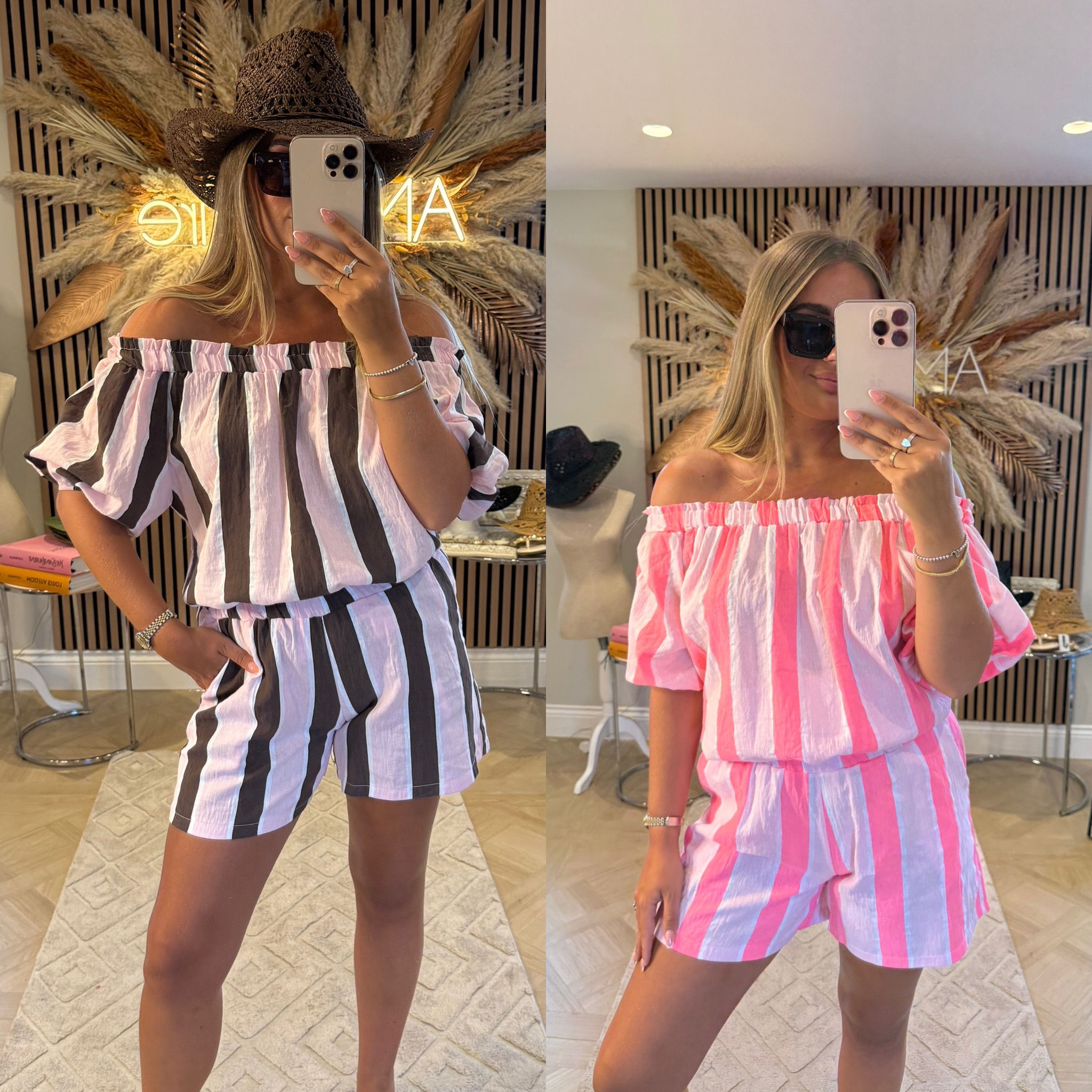 VEDA Stripe Short Set