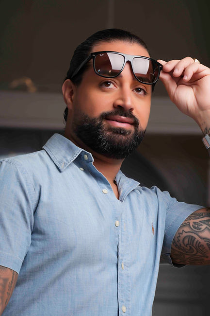 Holding sunglasses, Portfolio Modeling shot.