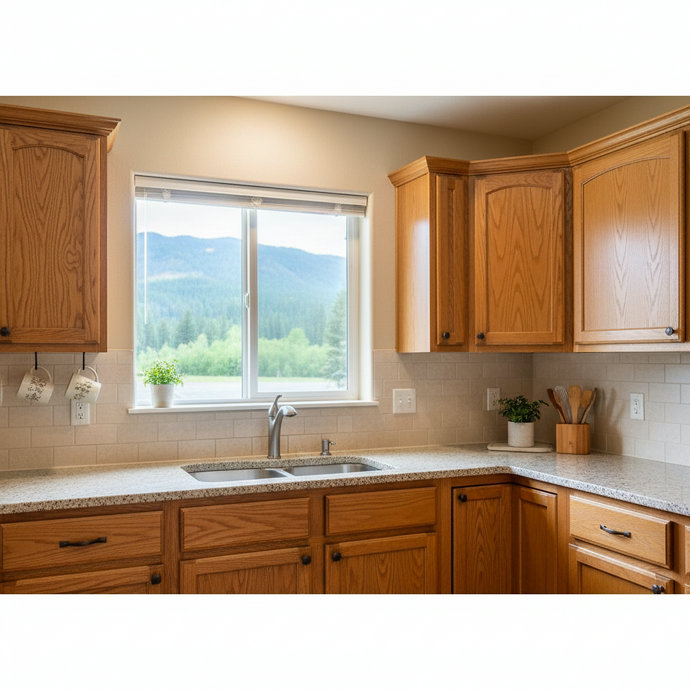 Cabinet painting project before refinishing – Sandpoint kitchen repaint by local painters