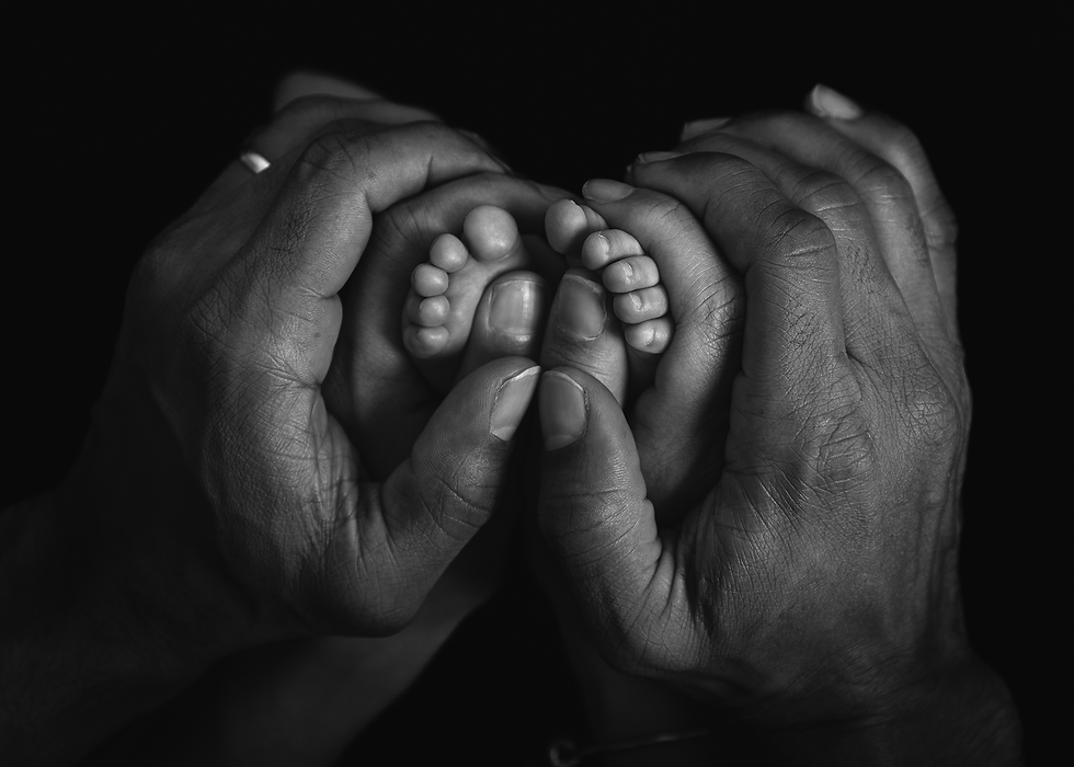 Ashlie Bradley, Reading Pennsylvania newborn photographer, photo of babies feet being held in his parents hands