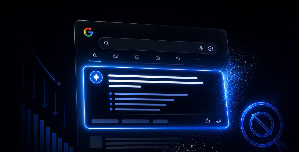 Futuristic search interface with glowing elements