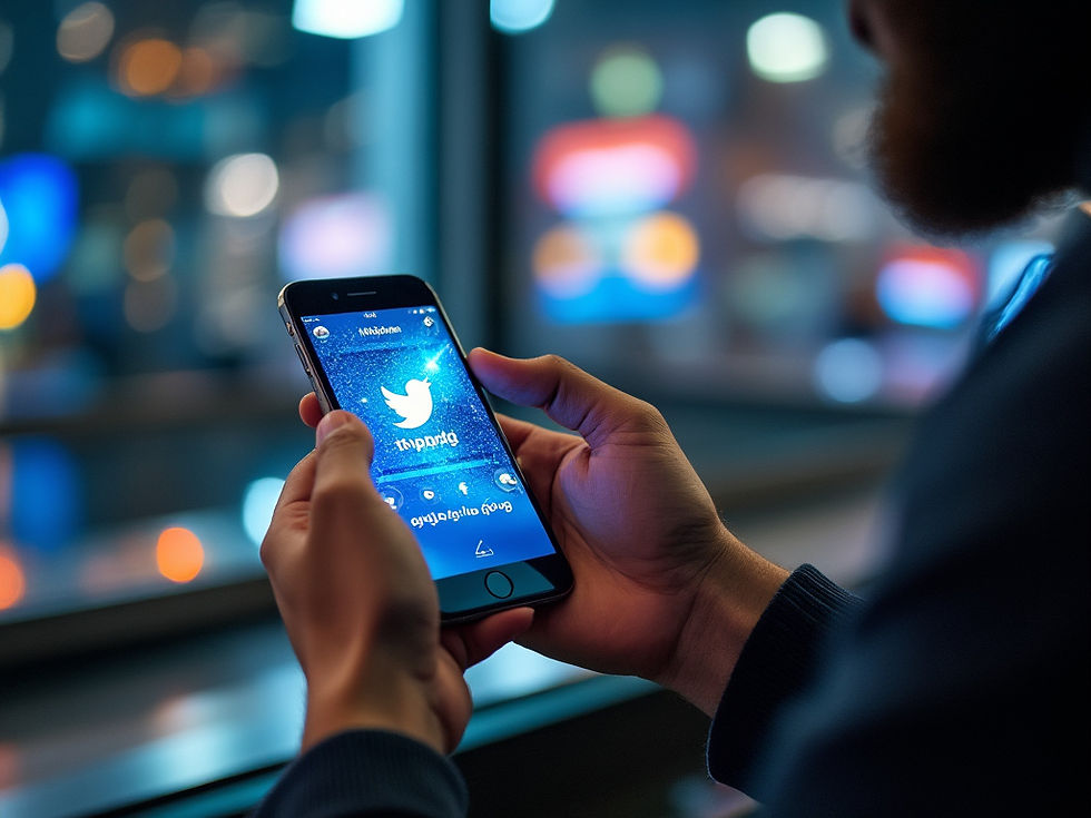 A person using twitter