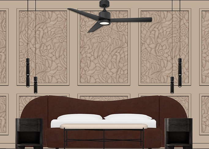 Primary Bedroom - Bed Wall Elevation.png