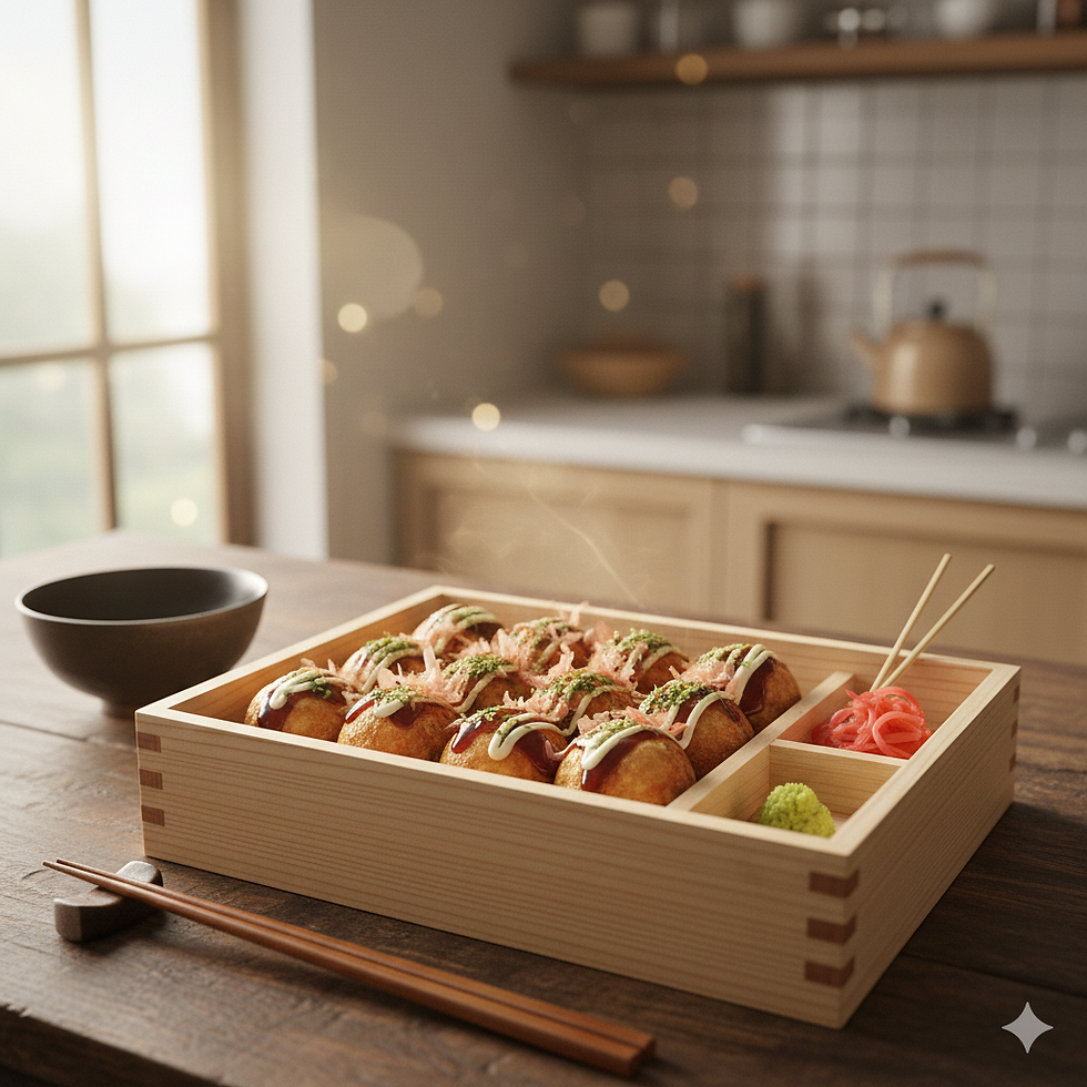 กล่องไม้ทาโกะยากิ: กลยุทธ์เพิ่มมูลค่าอาหาร Street Food ให้ดูแพงและน่าจดจำ