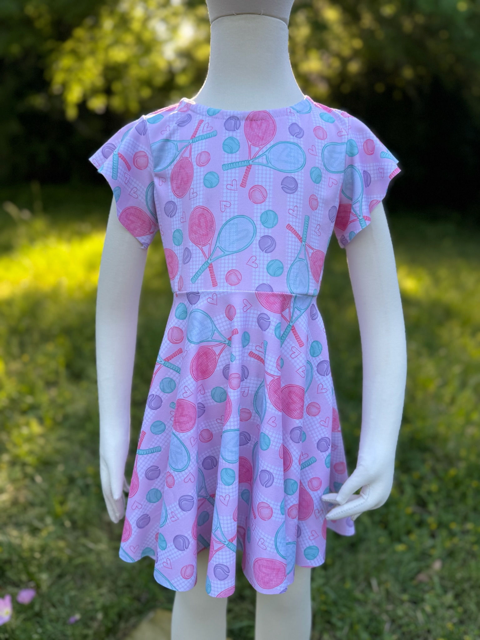 Tori Tennis print twirl dress