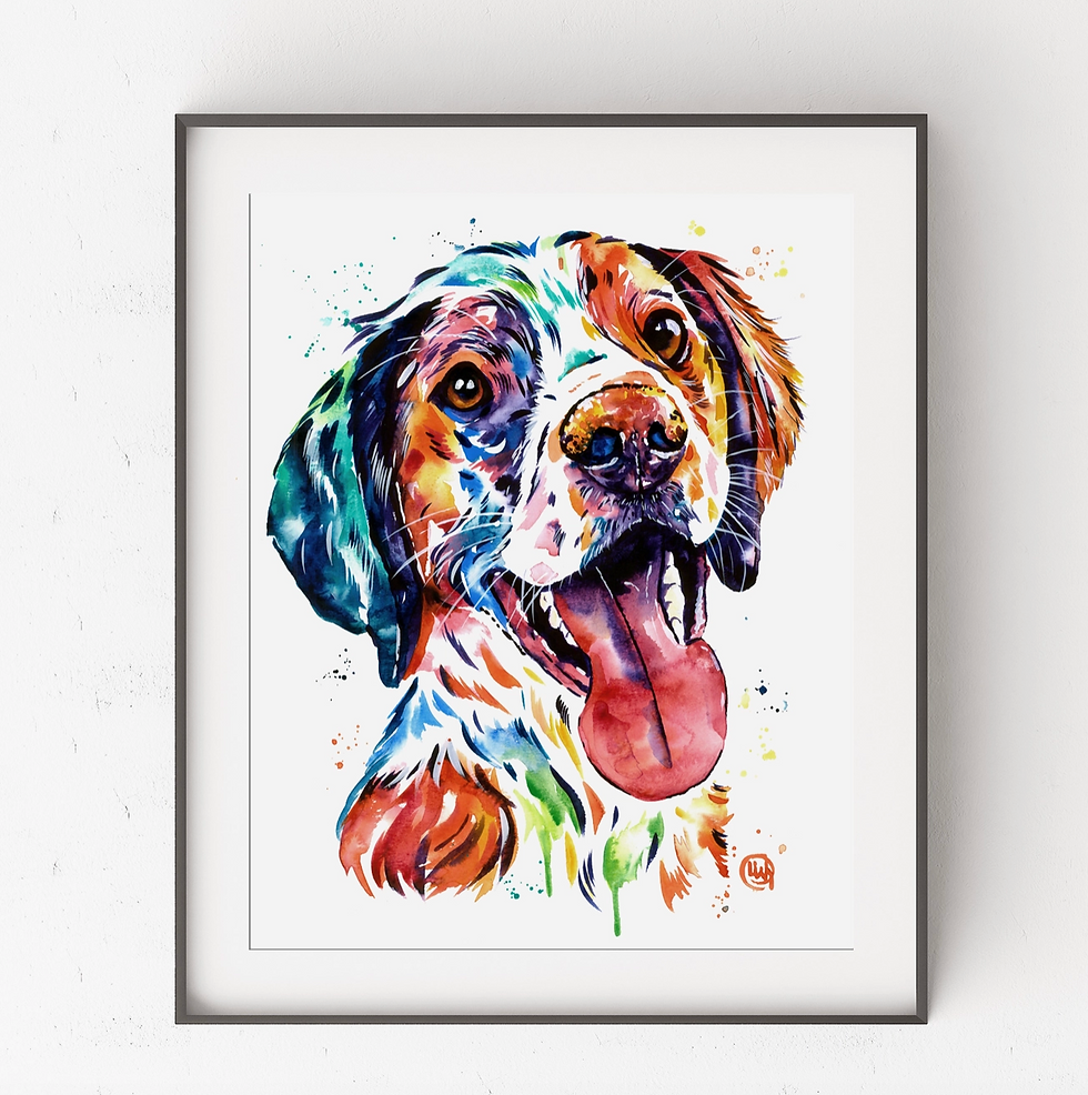 Thumbnail: 5"x7" Rainbow Watercolor Pet Prints