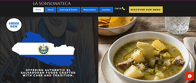 La SonSonteca Salvadoran restaurant website