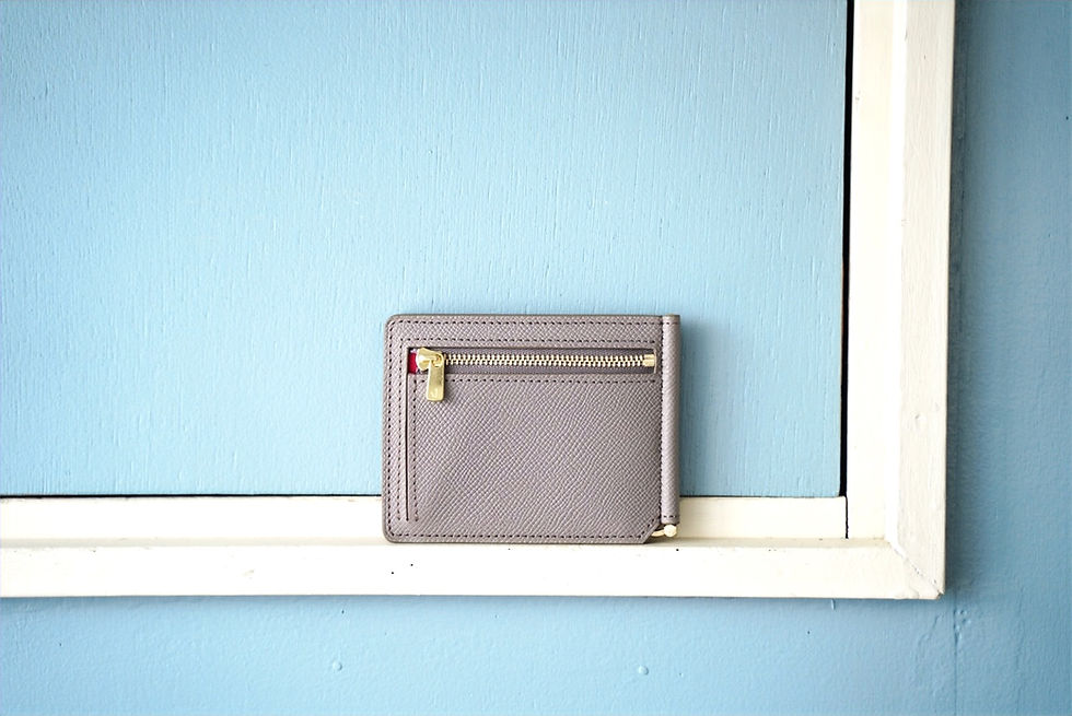 ファスナー小銭入れ付きマネークリップ(カード3枚)