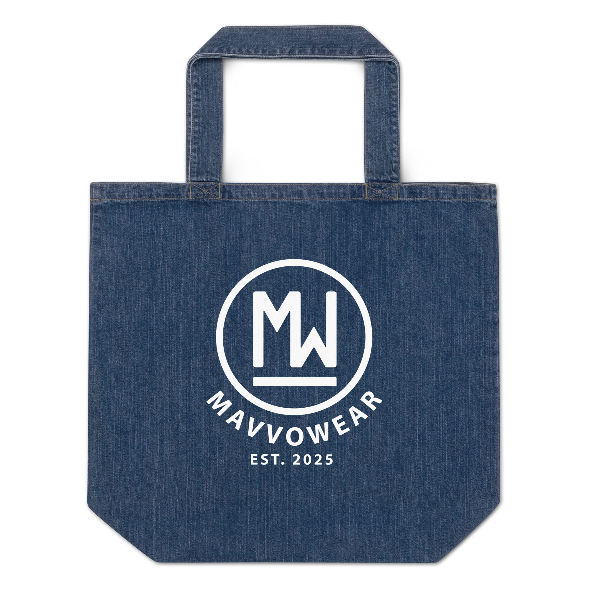 MavvoWear Organic Denim Tote – Classic Logo