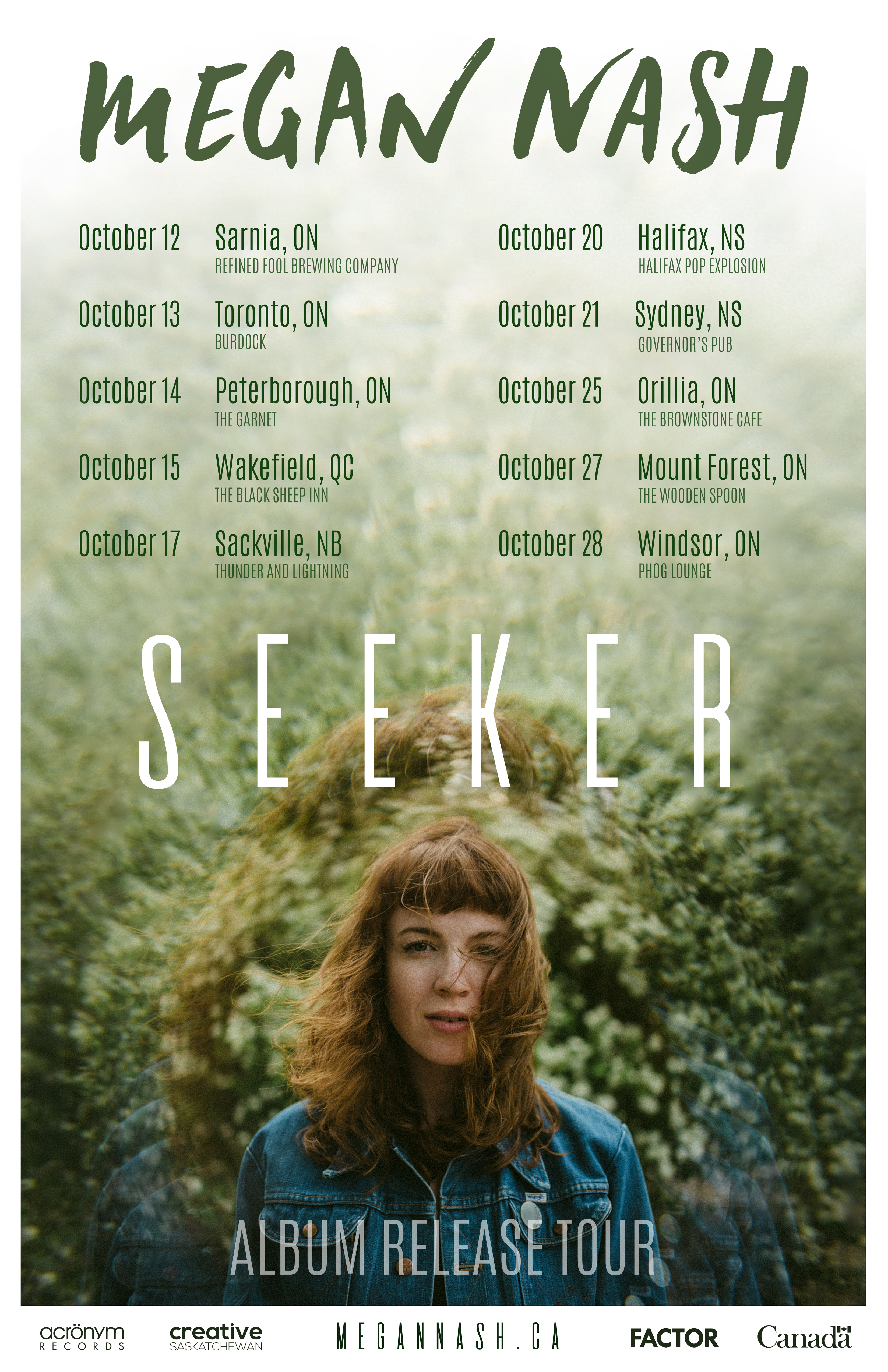 Megan Nash Seeker Tour Poster