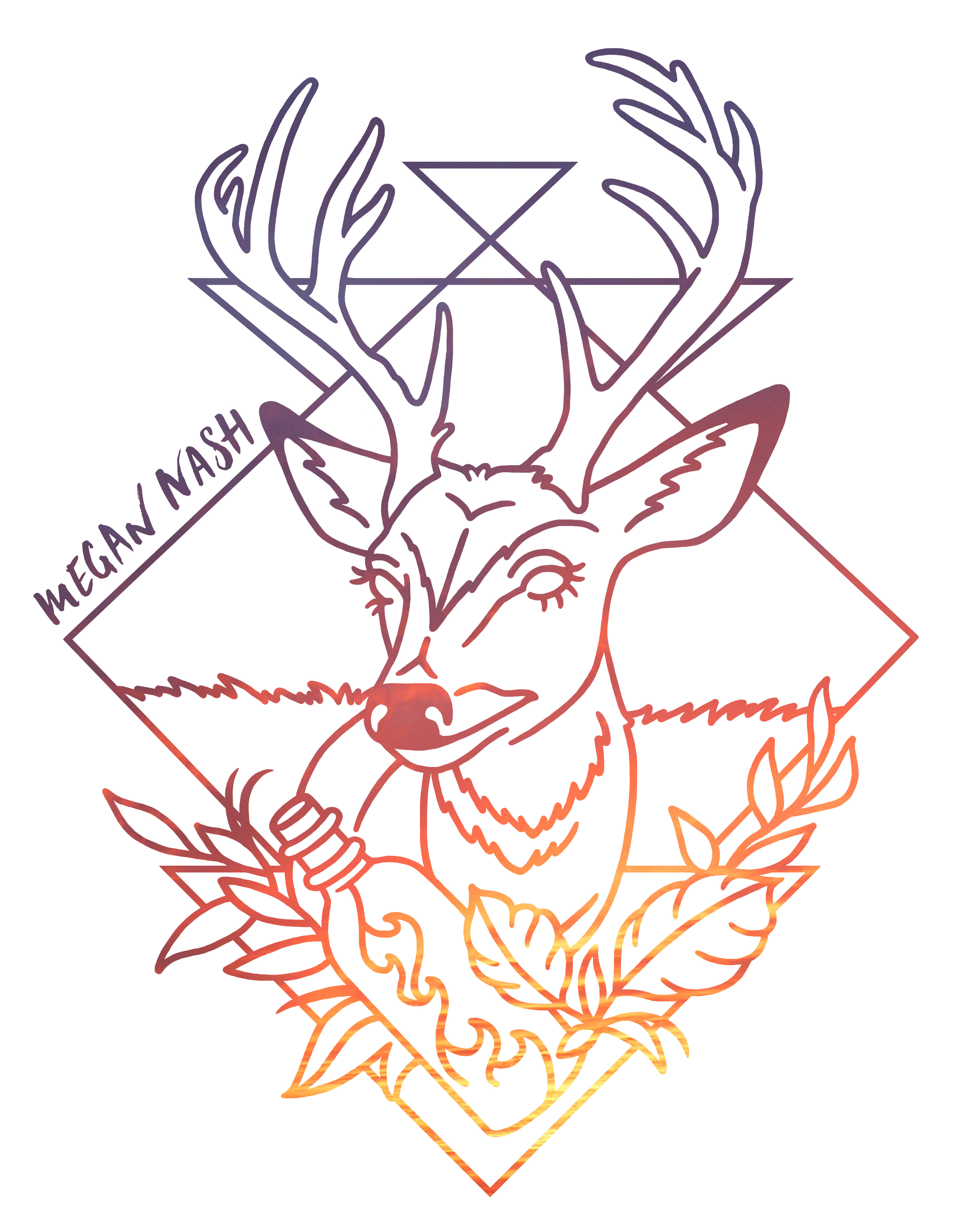 Megan Nash Deer Head Sticker