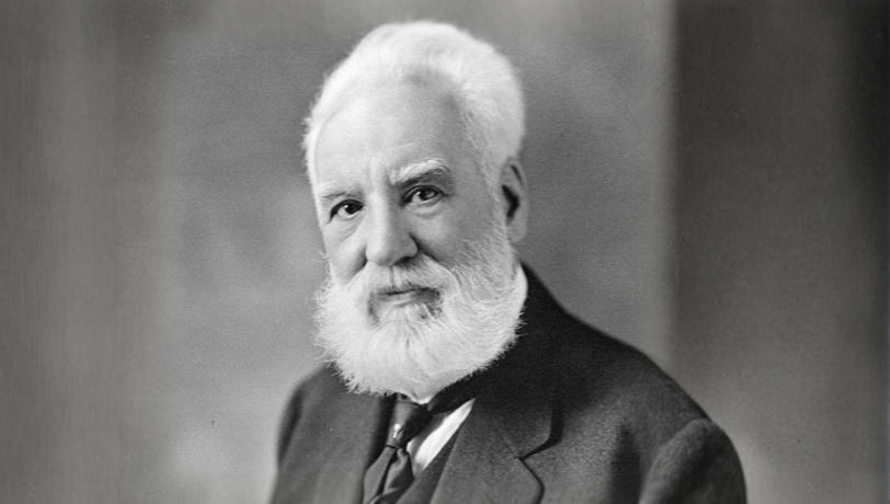 Alexander Graham Bell (Extended using AI), by Moffett Studio, Public domain, via Wikimedia Commons