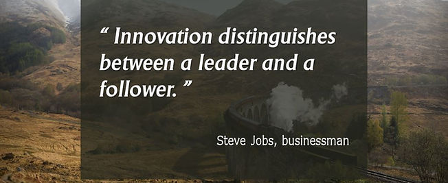 "Innovation distinguishes between a leader and a follower."