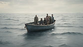 A family of 6 stranded on a boat in the middle of the sea