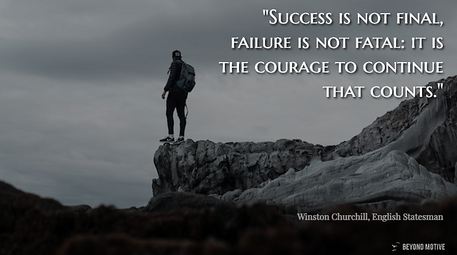"Success is not final, failure is not fatal: it is the courage to continue that counts."