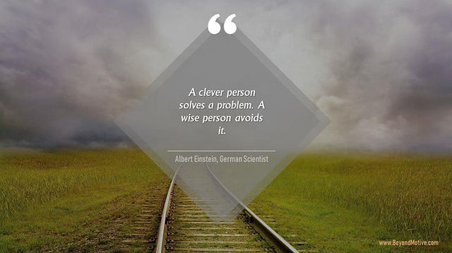 "A clever person solves a problem. A wise person avoids it."
